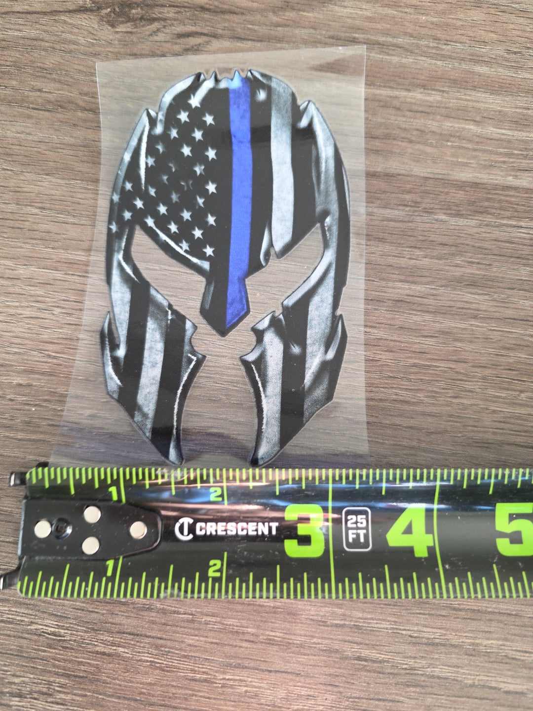 American Flag Spartan Helmet UV DTF Decal Sticker